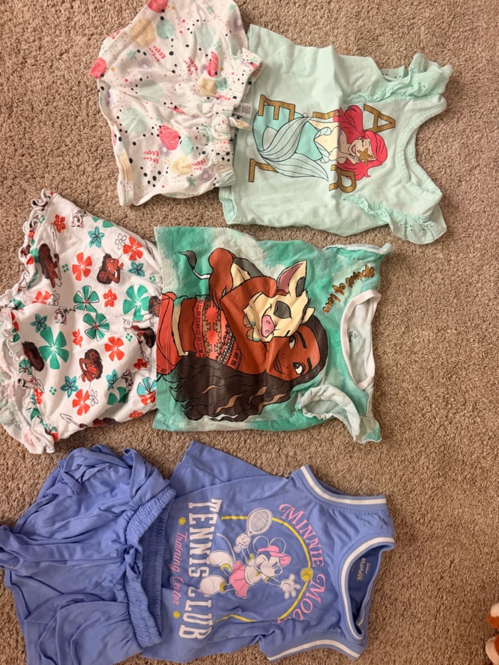 Disney Girls Pajama Tank & Short Sets - Mint, Teal, Lavender, Purple